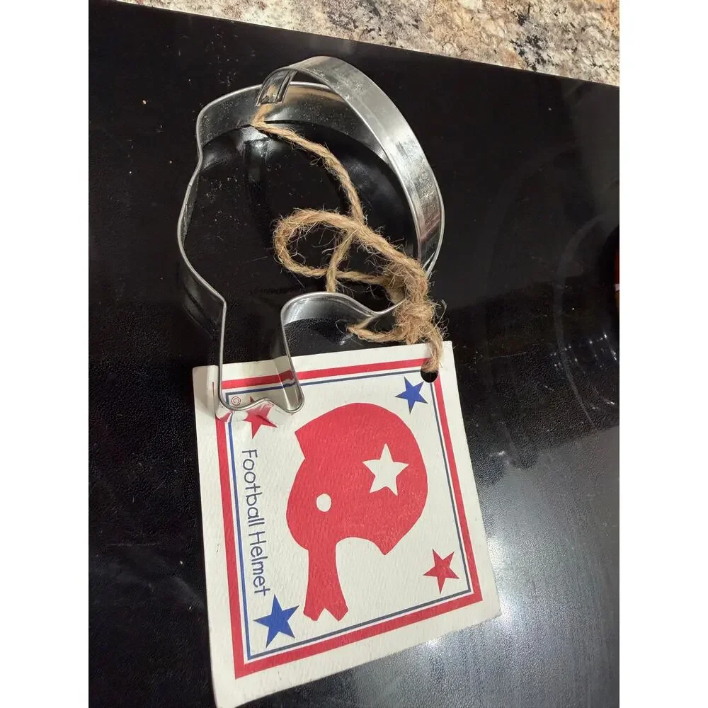 Vintage Ann Clark Football Helmet Cookie Cutter Metal Sports Baking Cutter